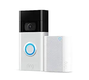 Ring Video Doorbell – Satin Nickel with Ring Chime (2020 release)