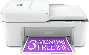 HP DeskJet 4155e Wireless Color Inkjet Printer, Print, scan, copy, Easy setup, Mobile printing, Best-for home, Instant Ink with HP+,white