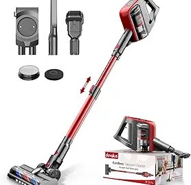 devalus Vacuum Cleaner for Home, Cordless Vacuum Cleaner with 23Kpa Powerful Suction and 2600mAh Powerful Lithium Batteries, 5 Stages High Efficiency Filtration, for Pet Hair, Carpet and Hard Floor