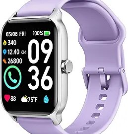 Woneligo Smart Watch for Women Bluetooth 5.0 Call,1.8" Womens Watches,Alexa Built-in,[24H Heart Rate Sleep Blood Oxygen Monitor],5ATM Waterproof,100 Sports Modes Watches for iOS&Android Phones Purple