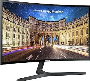 SAMSUNG 27" CF39 Series FHD 1080p Curved Computer Monitor, Ultra Slim Design, AMD FreeSync, 4ms response, HDMI, DisplayPort, VESA Compatible, Wide Viewing Angle, LC27F398FWNXZA, Black