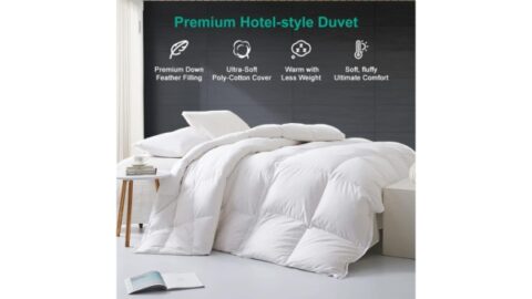 APSMILE Goose Feathers Down Comforter King Size Luxurious All Seasons Duvet Insert - UltraSoft