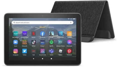 Amazon Fire HD 8 Plus tablet, 8” HD Display, 32 GB, 3GB RAM, 30% faster processor, and Made for Amazon Wireless Charging Dock, (2022 release), Gray