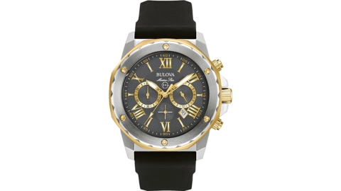 Bulova Men's Marine Star 'Series A' Chronograph Quartz Watch, Luminous Markers, Rotating Dial, 100M Water Resistant, 44mm