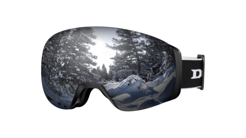 DBIO Ski Goggles Magnetic Lens - Frameless, UV Protection Anti fog OTG Snow/Snowboard Goggles for Men Women Adult Youth