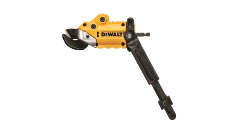 DEWALT Metal Shear/Cutter Drill Attachment, Impact Ready, 360 Degree Pivoting Head, Cuts 18GA Material (DWASHRIR)