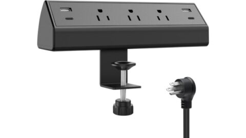 Desk Clamp Power Strip,Desktop Mount Surge Protector,40W Fast Charging Station,2 PD 20W USB C Ports