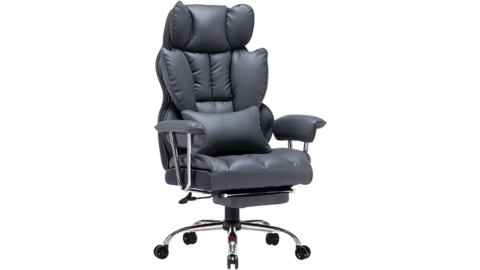 Efomao Ergonomic Office Chair, Big and Tall High Back Office Chair, PU Leather Wide Computer Office Chair