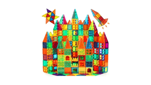 FNJO Magnetic Tiles, 110PCS Magnet Building Set, Magnetic Building Blocks,Construction STEM Toys for Kids, Gift for Boys Girls