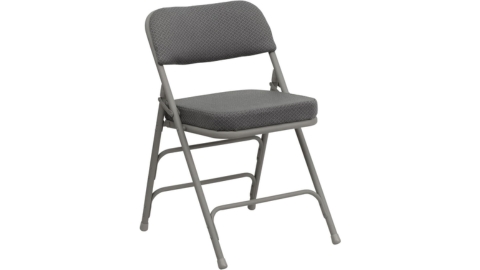 Flash Furniture Hercules Series Metal Folding Chairs with Cushioned Seat, Fabric Upholstered Event Chair with 300-lb. Static Weight Capacity, Set of 2, Navy
