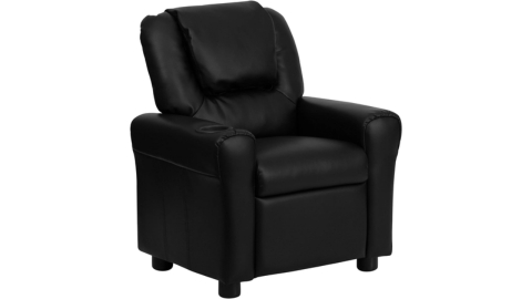 Flash Furniture Vana LeatherSoft Kids Recliner with Cup Holder, Headrest, and Safety Recline, Contemporary Reclining Chair for Kids, Supports up to 90 lbs