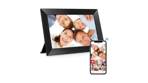 Frameo 10.1 Inch WiFi Digital Picture Frame, 1280x800 HD IPS Touch Screen Photo Frame Electronic, 32GB Memory, Auto-Rotate, Wall Mountable