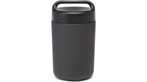 Goodful Vacuum Sealed Insulated Food Jar with Handle Lid, Stainless Steel Thermos, Lunch Container, 16 Oz, Gray