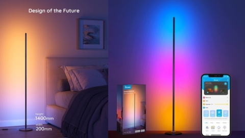 Govee RGBIC Floor Lamp, LED Corner Lamp Works with Alexa, Smart Modern Floor Lamp with Music Sync and 16 Million DIY Colors, Color Changing Standing Floor