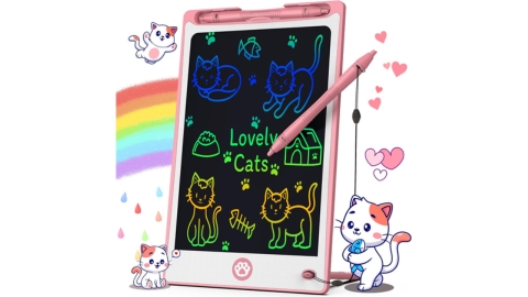 Hockvill LCD Writing Tablet for Kids 8.8 Inch, Toys for Girls Boys Drawing Pad for 3 4 5 6 7 8 Year Old Kid, Toddler Magnetic Doodle Board Travel Essentials