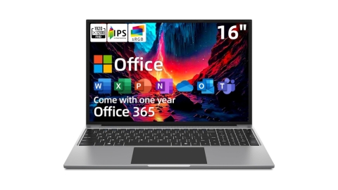 Jumper Laptop, 16 Inch FHD IPS 16:10 Screen，Intel Celeron Quad Core CPU, 4GB LPDDR4 RAM 128GB Storage, Laptops Computer with Office 365 1-Year Subscription