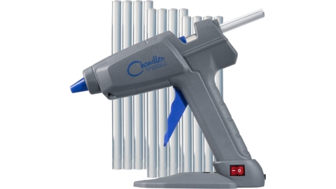 Large Heavy Duty Glue Gun for Construction, DIY & Crafts, Chandler Tool 100W High Temp Large Glue Gun with Stand-Up base & 12 Glue Sticks