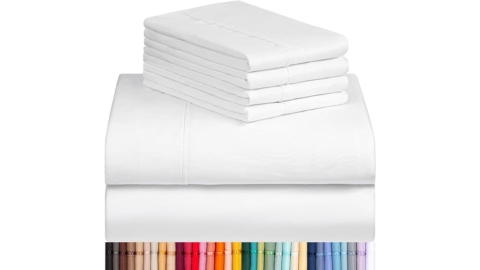 LuxClub 6 PC Queen Sheet Set, Rayon Made from Bamboo Bed Sheets, Deep Pockets 18" Eco Friendly Wrinkle Free Cooling Sheets Machine Washable