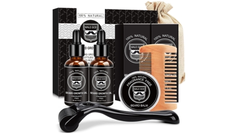 MALE GOD Beard Growth Kit - Beard Kit for Men W/Beard Growth Oil(2 Pack), Beard Balm, Beard Comb, Beard Kit for Spot/Patchy Beard, Birthday &Valentines