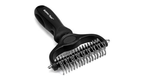 Maxpower Planet Pet Grooming Brush - Double Sided Shedding, Dematting Undercoat Rake for Dogs, Cats - Extra Wide Dog Grooming Brush, Dog Brush