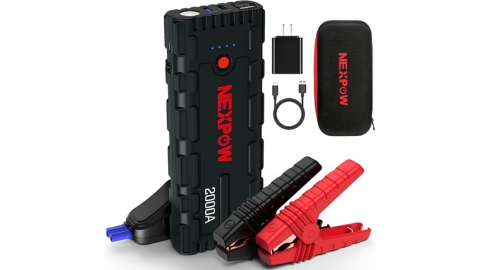 NEXPOW Car Jump Starter, 2000A Peak 12V Portable Car Battery Starter, Auto Battery Booster, Lithium Jump Box with LED Light/USB Quick Charge 3.0