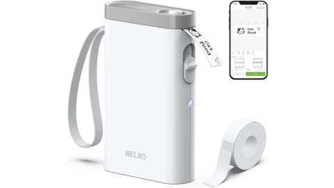 Nelko Label Maker Machine with Tape, P21 Bluetooth Label Printer, Wireless Mini Label Makers with Multiple Templates for Organizing Office Home, White