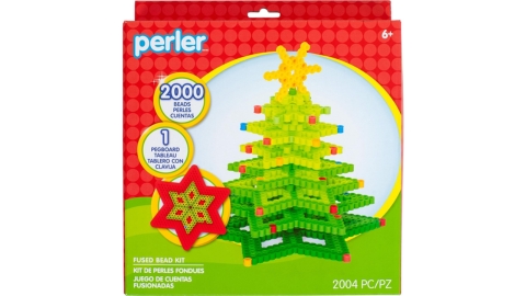 Perler 3D Christmas Tree Fuse Bead Craft Kit, 8.75" x 8" x 2", Multicolor 2004 Piece