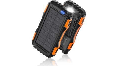 Power-Bank-Solar-Charger - 42800mAh Portable Charger,Solar Power Bank,External Battery Pack 5V3.1A Qc 3.0 Fast Charger Built-in Super Bright Flashlight