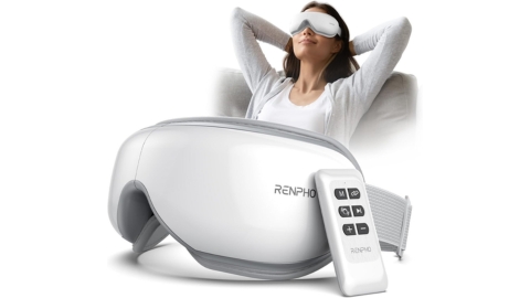 RENPHO Eyeris 1 - Eye Massager for Migraines with Remote, Heat, Compression, Bluetooth, Heated Eye Massage Mask, Eye Care Device for Reduce Eye Strain