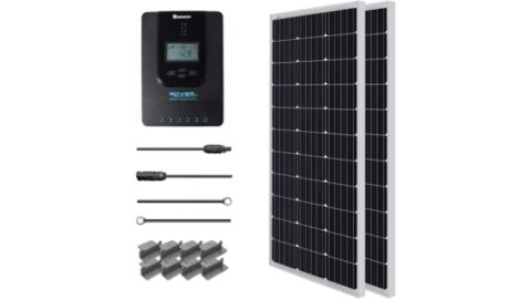 Renogy 200 Watt 12 Volt Monocrystalline Solar Panel Starter 20A Rover MPPT Charge Controller/Mounting