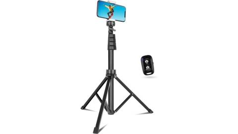 SENSYNE 62" Phone Tripod & Selfie Stick, Extendable Cell Phone Tripod Stand with Wireless Remote and Phone Holder, Compatible with iPhone Android