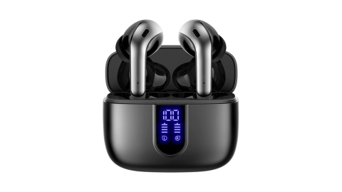 TAGRY Bluetooth Headphones True Wireless Earbuds 60H Playback LED Power Display Earphones with Wireless Charging Case IPX5 Waterproof