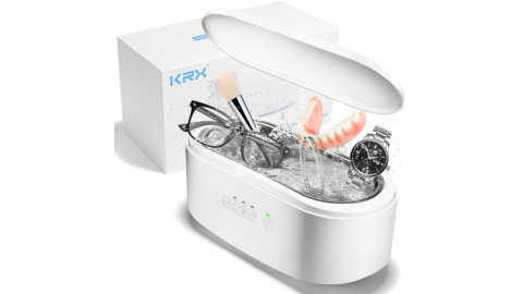 Ultrasonic Jewelry Cleaner, KRX 47kHz Portable Professional Ultrasonic Cleaner Machine with Touch Control & 4 Time Modes for Jewelry, Eyeglasses