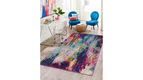 Unique Loom Chromatic Collection Modern Colorful & Vibrant Abstract Area Rug for Any Home Décor, 8 ft x 10 ft, Multi