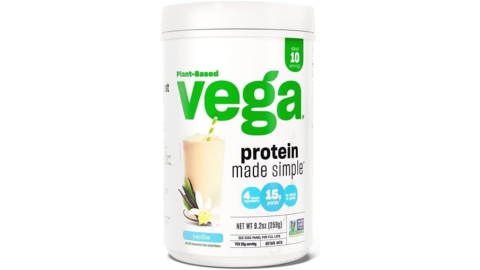 Vega Protein Made Simple Protein Powder, Vanilla - Stevia Free, Vegan, Plant Based, Healthy, Gluten Free, Pea Protein for Women and Men, 9.2 oz