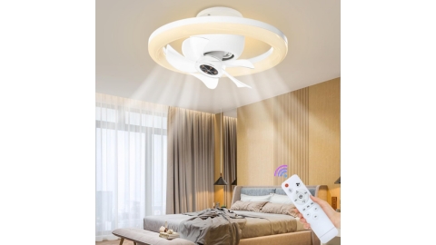 alescu Ceiling Fans with Lights E26 Base, 10" Ceiling Fan with Memory Function,Fan with Shake Head Function for Bedroom, Living Room