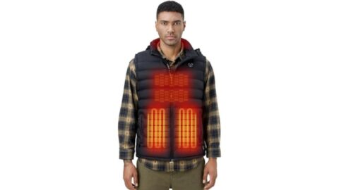 iHood Men's Heated Vest with Battery Pack, Heated Vest Men with Retractable Heated Washable Hood