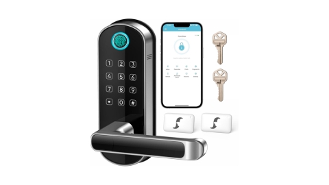 samtechT Smart Lock, Keyless Entry Door Lock, Smart Door Lock, Fingerprint Door Lock, Smart Door Lock with Handle, Digital Door Lock, Smart Lock for Front