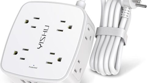 6 Ft Surge Protector Power Strip - 8 Widely Outlets with 4 USB Ports
