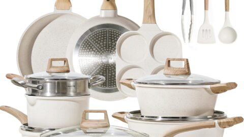 CAROTE 21Pcs Pots and Pans Set, Nonstick Cookware Sets