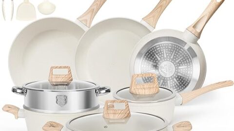 Pots and Pans Set Non Stick, 13 Pcs Kitchen Cookware Sets
