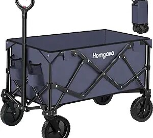 Collapsible Folding Wagon Cart,Heavy Duty Garden Cart with All Terrain Wheels