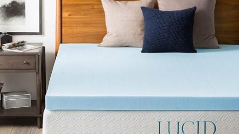 Lucid 3 Inch Mattress Topper King - Gel Infused Memory Foam