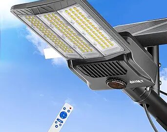 5000W Solar Street Lights Outdoor, 500000LM 6500K High Powered Commercial Parking Lot Lights
