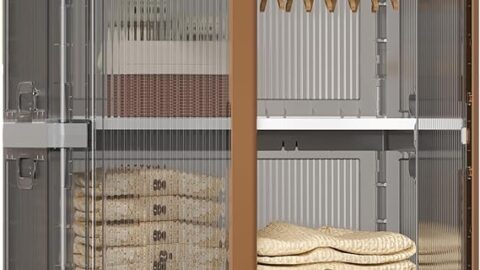 HAIXIN Closet Organizers and Storage, Collapsible Clothing Storage with Closet Rod