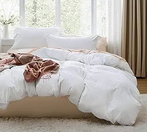 Bedsure White Duvet Cover Queen Size