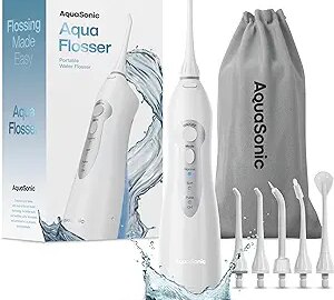 AquaSonic Aqua Flosser - Cordless Rechargeable Water Flosser for Teeth