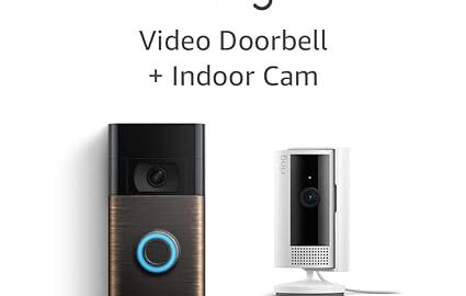 Ring Video Doorbell, Venetian Bronze with All-new Ring Indoor Cam