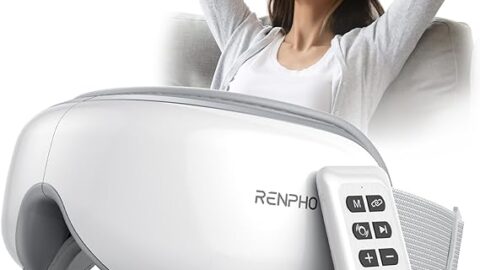 RENPHO Eyeris 1 - Eye Massager for Migraines with Remote, Heat, Compression, Bluetooth