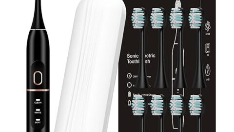 Electric Toothbrush Set, Comes with 8 Brush Heads & Travel Case